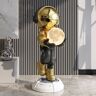 Homary 28.8" Astronaut Floor Sculpture Figurine Ornament Art Decor with Ball Lamp USB Charging