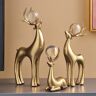 Homary 3 Pieces Gold Resin Reindeer Sculpture Chrismas Deer Decor Art Ornament Living Room