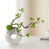 Homary 15" Artificial Tree With White Ceramic Base Vase Faux Plastic Plant Decor Art Indoor