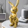 Homary 16.1" Gold Shiny Resin Rabbit Statue Animal Art Decorative Sculpture Home Decor Vase