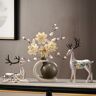 Homary Creative Silver Deer Decoration Artificial Flower Set Golden Artificial Flowers in Vase