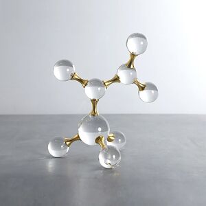 Homary 9.8" Modern Crystal Ball Bubble Sculpture Decor Art 3D Molecular Ornament Living Room