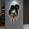 Homary 23.6" LED Digital Astronaut Wall Clock Spaceman Decor Art Living Room Bedroom in Black