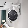 Homary Modern Double-Sided Wall Clock Black Minimalist Hanging Clock