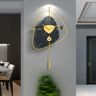 Homary 25" Black Creative Scandinavian Wall Clock Metal Pendulum Home Clock for Living Room