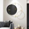 Homary Modern Round Oversized Wall Clock Home Decor Art in Black