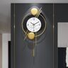 Homary Modern Distinctive Metal Wall Clock with Gold Pendulum