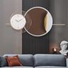 Homary Modern Metal Large Wall Clock Round Oversized Decorative Wall Clocks in Brown