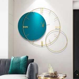 Homary Modern Round Oversized Wall Clock Home Decor Art in Green