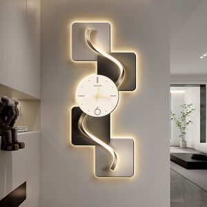 Homary 39.4" Large Silent Wall Clock Light Modern Abstract Geometric Decor Art Living Room