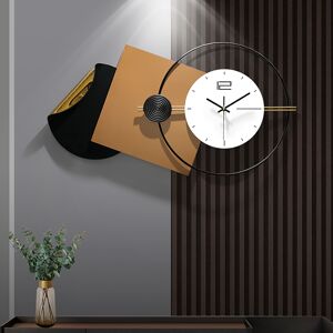 Homary 29.9" Modern 3D Geometric Metal Digital Silent Wall Clock Oversized Wall Decor For Living Room