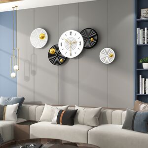 Homary 20.5" Modern Round Black & White Wall Clock Decor Art Living Room Home Decor Art
