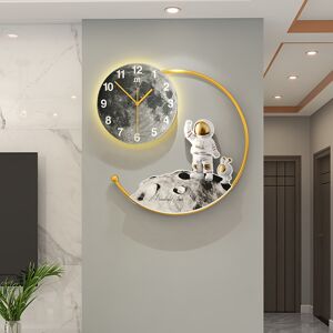Homary Modern Astronaut Metal Acrylic Round Wall Clock with LED Lights