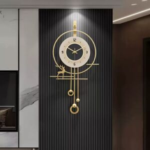 Homary Modern Gold LED Geometric Metal Digital Wall Clock Oversized Wall Decor For Living Room