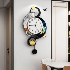 Homary 31" Art Deco Pendulum Wall Clock – Battery Operated
