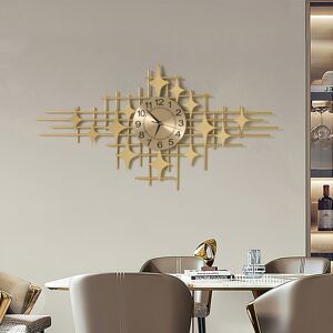 Homary 39.4" Large Gold Silent Wall Clock with Star Appearance Design Decor Living Room