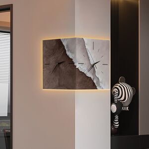 Homary Modern Corner Wall Clock with Adjustable Lighting Durable Frame Textured Artistic Design in Living Room