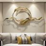 Homary 58.3"W Modern Surge Fishes Metal Wall Decor with Unique Shape in Gold for Living Room