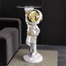 Homary 23.6" Silver Astronaut Floor Statue Sculpture Decor Art Side Table with Wireless Charger