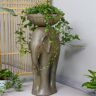 Homary 26" Outdoor Elephant Sculpture Resin Garden Statue Planter Bird Bath Figurine in Green