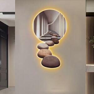 Homary 39.4" LED Acrylic Modern Abstract Stone Corridor Wall Art Decor Living Room Bedroom Homary 39.4" LED Acrylic Modern Abstract Stone Corridor Wall Art Decor Living Room Bedroom
