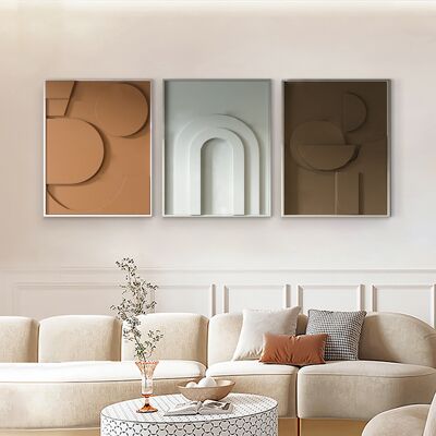 Homary 3 Pieces Geometric Abstract Wall Art Decor Set Modern Canvas Print Living Room Homary 3 Pieces Geometric Abstract Wall Art Decor Set Modern Canvas Print Living Room