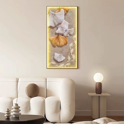 Homary Art Deco Ginkgo LED Canvas Wall Art Print Framed Wall Decor Homary Art Deco Ginkgo LED Canvas Wall Art Print Framed Wall Decor