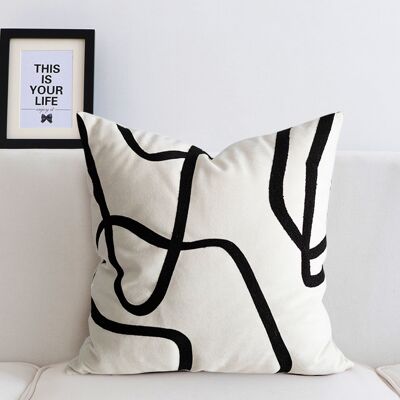 Homary Modern Black Stripe Decorative Throw Pillow Cover Cushion Cover Protector 18 x 18 inches Homary Modern Black Stripe Decorative Throw Pillow Cover Cushion Cover Protector 18 x 18 inches