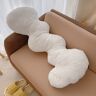 Homary White Cotton Plush Wavy Full Body Pillow for Bed Side Sleeping 19 x 39 inches