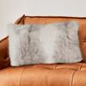 Homary Faux Fur Brown and White Lumbar Pillowcase Gray Velvet Throw Pillowcase