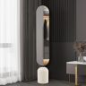 Homary 59" Oversized Oval Metal Full Length Standing Floor Mirror Black & White for Living Room