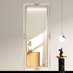 Homary 47.2"Modern Gold Full Length Large Long Wall Mirror Decor Acrylic & Metal Frame