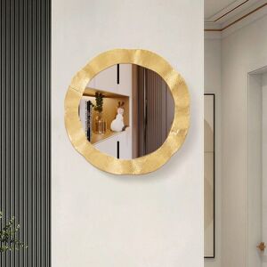 Homary 24" Large Glam Gold Round Wall Mirror Decor Art for Living Room Bedroom