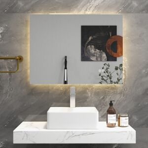 Homary 32" x 24" Rectangular Wall Mounted LED Bathroom Vanity Mirror Anti-Fog Frameless Backlit