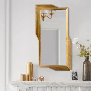 Homary Modern Gold Metal Geometric Rectangular Wall Decorative Dressing Mirror for Entrance