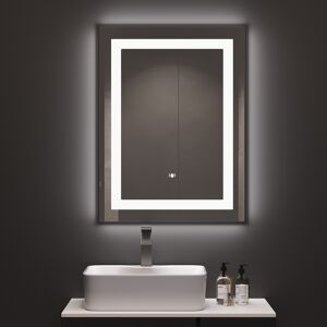 Homary 23.6" x 31.5" Gesture Control Frameless Rectangle LED Bathroom Mirror with Anti-Fog & Bluetooth Speaker