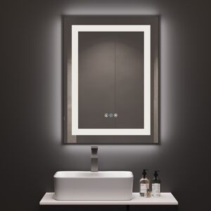 Homary 31.5" x 23.6" Touch Control Frameless Rectangle LED Bathroom Mirror with Anti-Fog & Bluetooth Speaker
