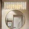 Homary Enseo Coastal 3-Light Capiz Shell Bathroom Wall Light Faceted Bath Vanity Sconce in Gold