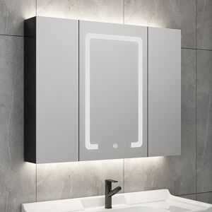 Homary 32" Modern Wall-mounted LED Lighted Bathroom Medicine Cabinet Vanity Mirror with Storage