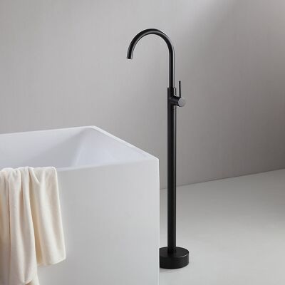 Homary Brewst Modern Style Matte Black Single Handle Freestanding Tub Filler Faucet Solid Brass Homary Brewst Modern Style Matte Black Single Handle Freestanding Tub Filler Faucet Solid Brass