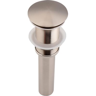 Homary Contemporary Solid Brass Pop Up Drain in Brushed Nickel without Overflow Homary Contemporary Solid Brass Pop Up Drain in Brushed Nickel without Overflow