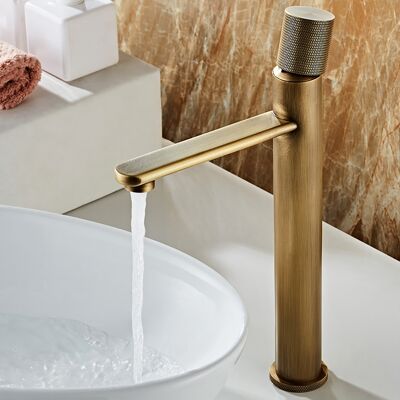 Homary Single Hole Antique Brass Bathroom Vessel Sink Faucet Single Knob Solid Brass Homary Single Hole Antique Brass Bathroom Vessel Sink Faucet Single Knob Solid Brass