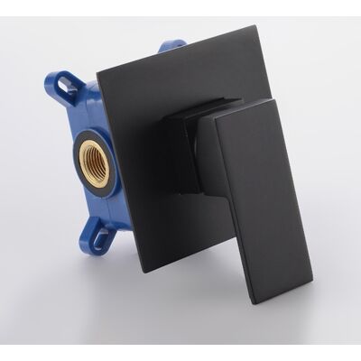 Homary Minimalist Modern 1-Handle Single Function Square Shower Valve & Trims in Matte Black Finish Homary Minimalist Modern 1-Handle Single Function Square Shower Valve & Trims in Matte Black Finish