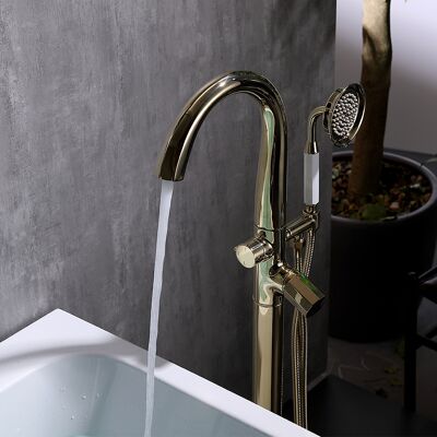 Homary Missic Freestanding Tub Filler Faucet with Handheld Shower Solid Brass Homary Missic Freestanding Tub Filler Faucet with Handheld Shower Solid Brass