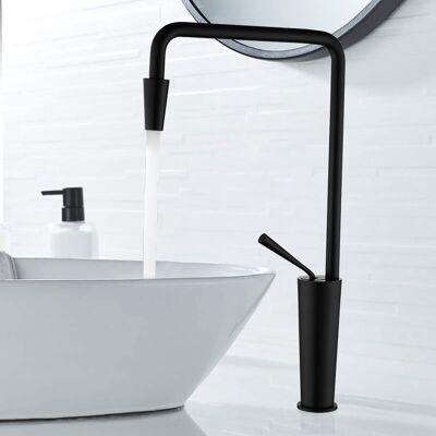 Homary Tront Single Hole Bathroom Vessel Sink Faucet Solid Brass in Black Homary Tront Single Hole Bathroom Vessel Sink Faucet Solid Brass in Black