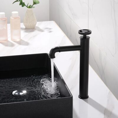 Homary Ruth Industrial Matte Black Single Hole Bathroom Vessel Sink Faucet Single Handle Brass Homary Ruth Industrial Matte Black Single Hole Bathroom Vessel Sink Faucet Single Handle Brass