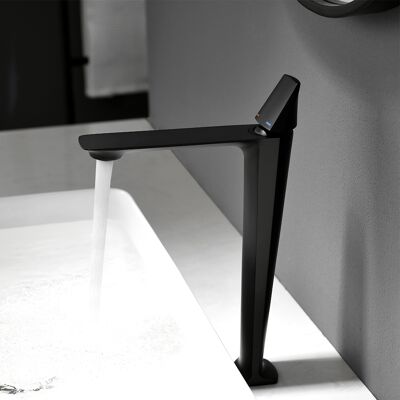 Homary Single Handle Solid Brass Bathroom Vessel Sink Faucet One-Hole Deck Mount Matte Black Homary Single Handle Solid Brass Bathroom Vessel Sink Faucet One-Hole Deck Mount Matte Black