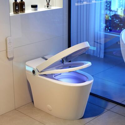 Homary Automatic One-Piece Smart Toilet Elongated Floor Mount 1.32 GPF Bidet Toilet Glowin K1 Homary Automatic One-Piece Smart Toilet Elongated Floor Mount 1.32 GPF Bidet Toilet Glowin K1