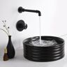 Homary Ruth Industrial Wall Mounted Matte Black Bathroom Sink Faucet with Single Handle