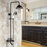 Homary Chester Vintage Bathroom Exposed Rainfall Shower System Handheld Shower Antique Black